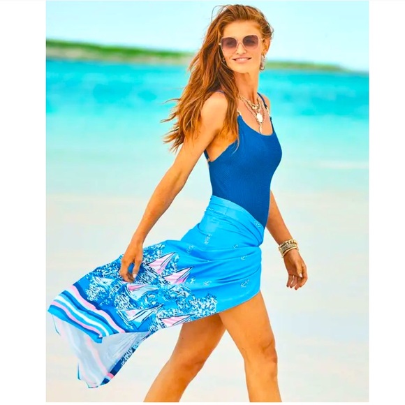Lilly Pulitzer Other - VGUC Lilly Pulitzer Leevy Sarong Cover-Up in A Lil Nauti Engineered